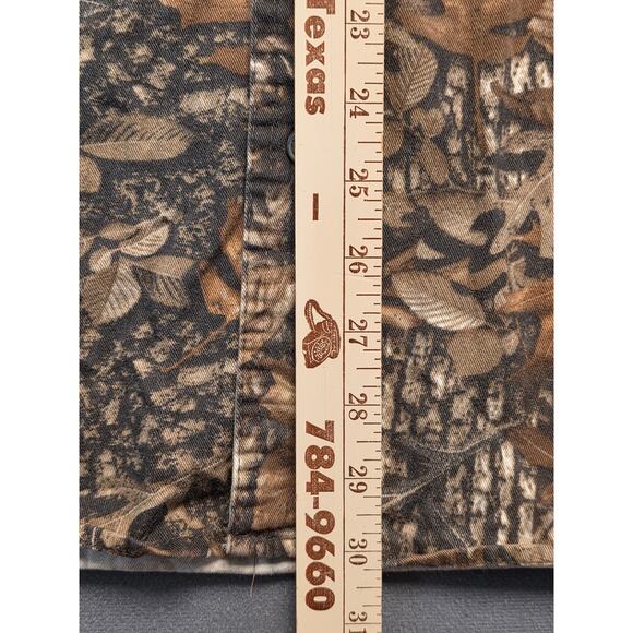 C E Schmidt Workwear Mens Shirt Brown Forest Camo Med Canvas Long Sleeve Button - Picture 4 of 7